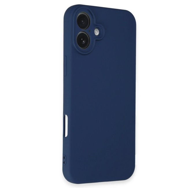 İphone 16 Plus Kılıf Nano İçi Kadife Silikon - Lacivert