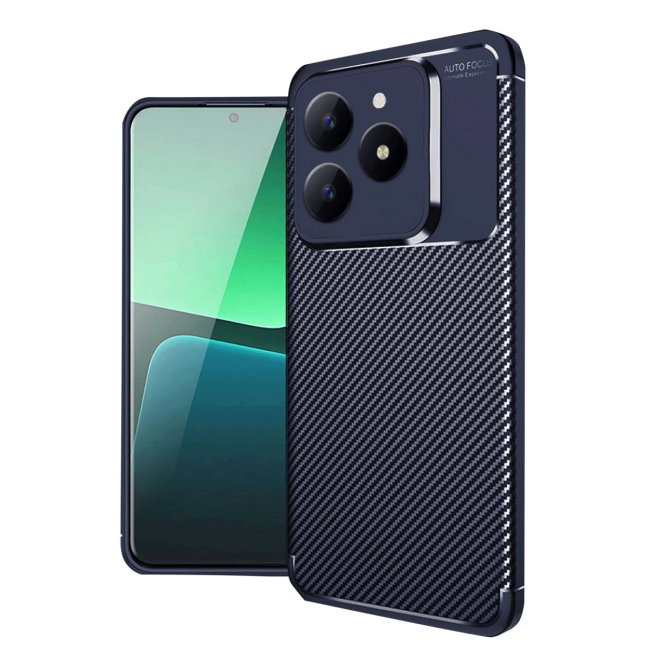 Realme C61 Kılıf Auto Focus Karbon Kapak - Lacivert