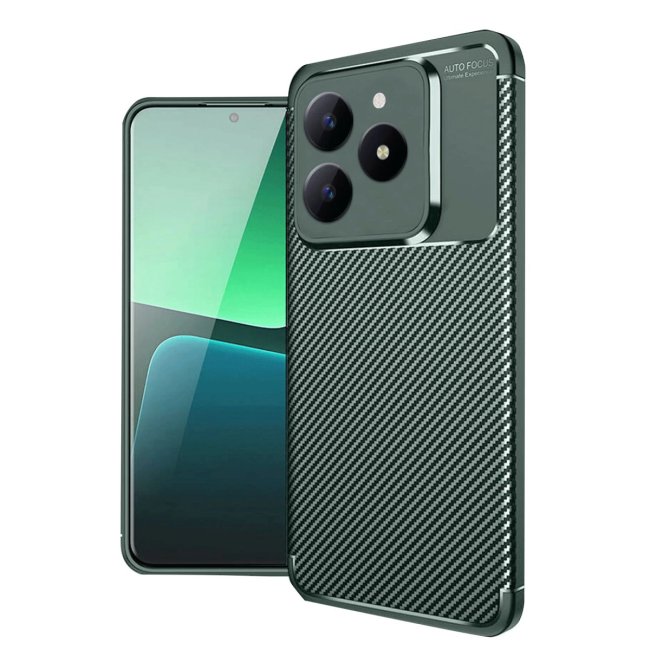 Realme C61 Kılıf Auto Focus Karbon Kapak - Koyu Yeşil