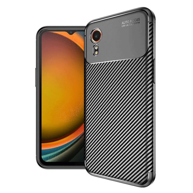 Samsung Galaxy Xcover 7 Kılıf Auto Focus Karbon Kapak - Siyah