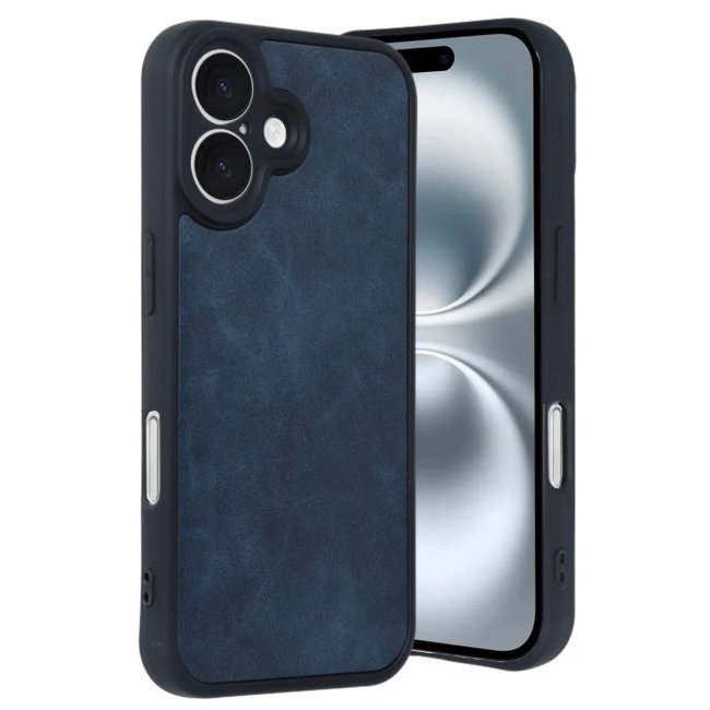 İphone 16 Kılıf Aras Deri Kapak - Lacivert