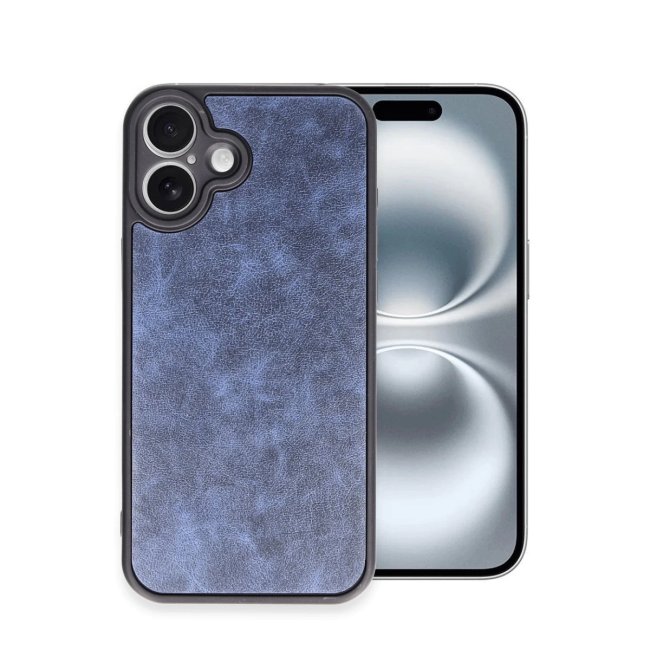İphone 16 Plus Kılıf Aras Deri Kapak - Lacivert