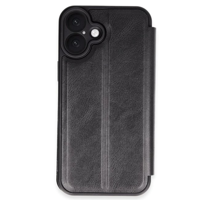 İphone 16 Plus Kılıf Flip Cover - Siyah