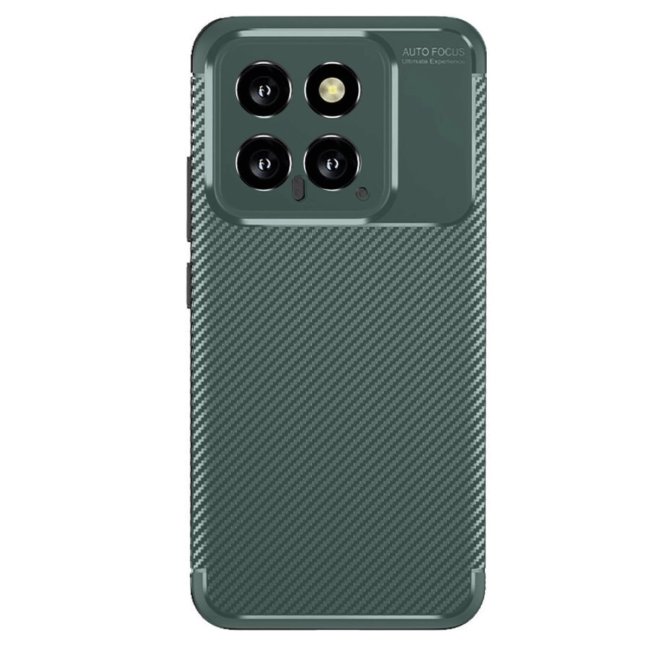 Xiaomi Mi 14t Kılıf Auto Focus Karbon Kapak - Koyu Yeşil