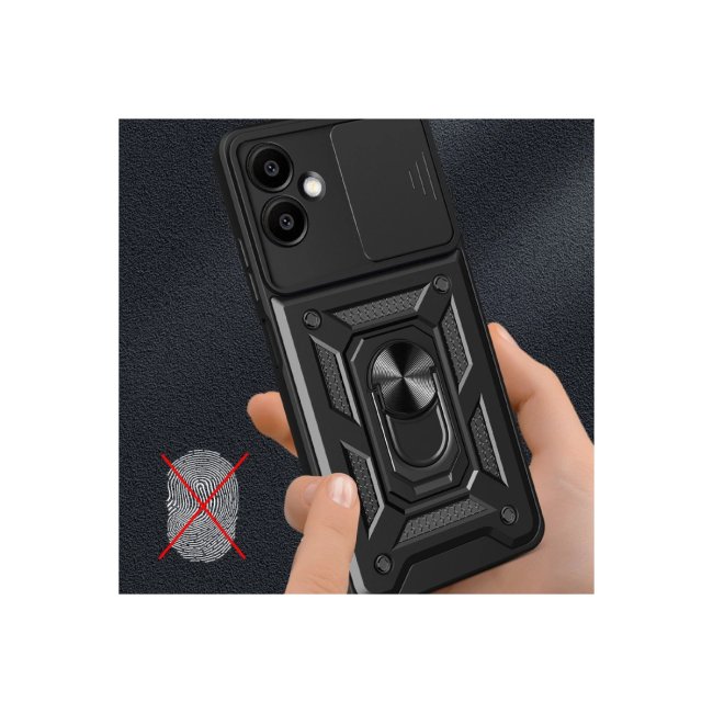 Samsung Galaxy A06 Kılıf Pars Lens Yüzüklü Silikon - Kırmızı