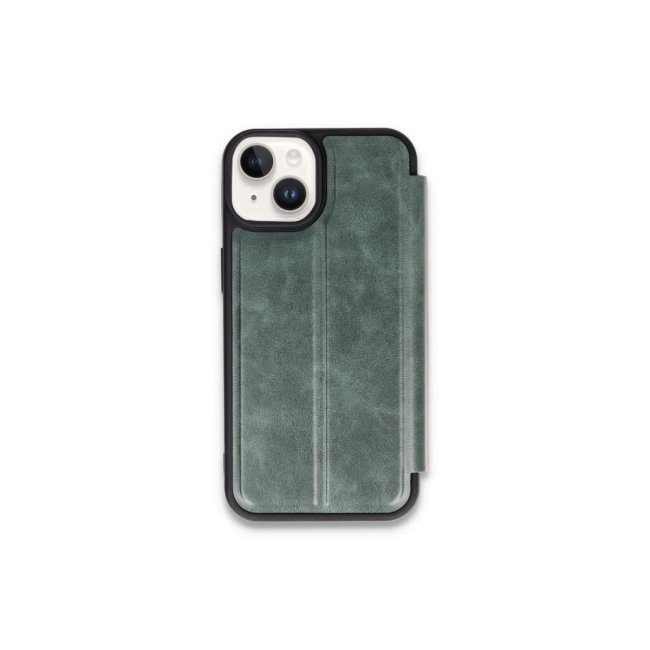 İphone 15 Kılıf Flip Cover - Koyu Yeşil