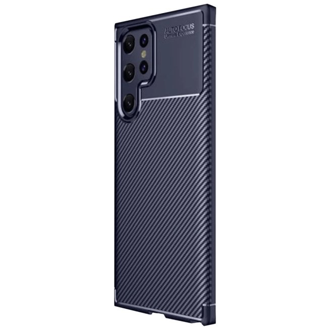 Samsung Galaxy S25 Ultra Kılıf Auto Focus Karbon Kapak - Lacivert