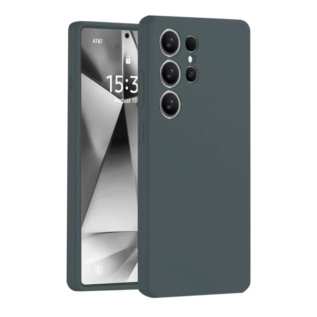 Samsung Galaxy S25 Ultra Kılıf Nano İçi Kadife Silikon - Koyu Yeşil