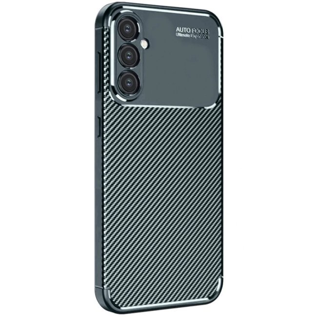 Samsung Galaxy S25 Plus Kılıf Auto Focus Karbon Kapak - Koyu Yeşil