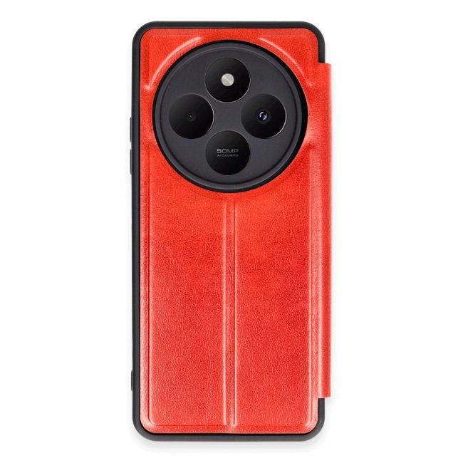 Xiaomi Redmi 14c Kılıf Flip Cover - Kırmızı