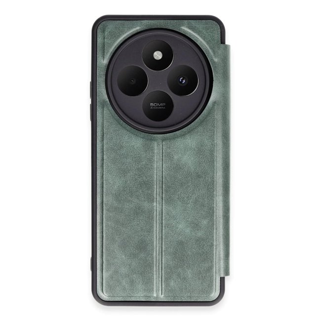 Xiaomi Redmi 14c Kılıf Flip Cover - Koyu Yeşil