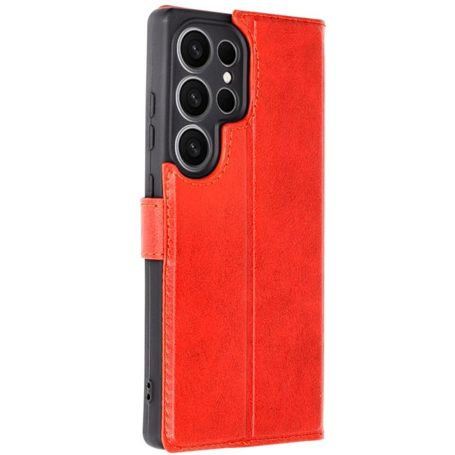 Samsung Galaxy S25 Ultra Kılıf Trend S Plus Kapaklı Kılıf - Kırmızı