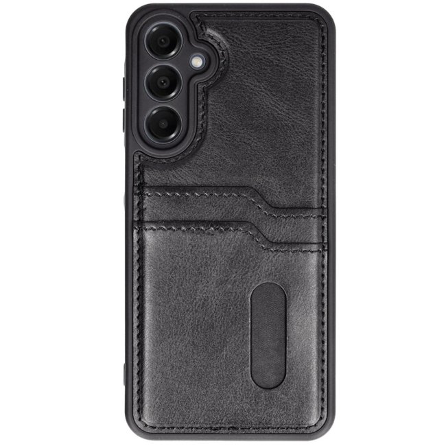 Samsung Galaxy A16 5g Kılıf Sara Kartvizitli Deri Kılıf - Siyah