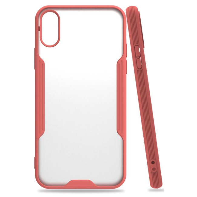 İphone X Kılıf Platin Silikon - Pembe