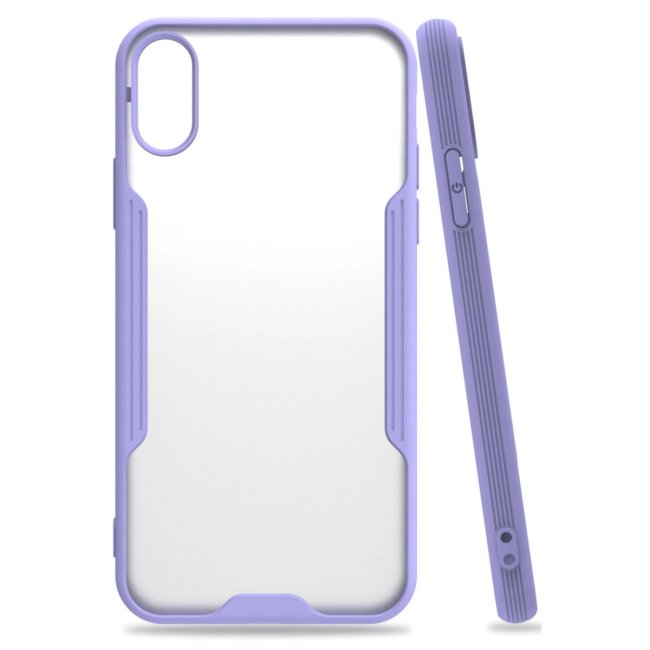 İphone X Kılıf Platin Silikon - Lila