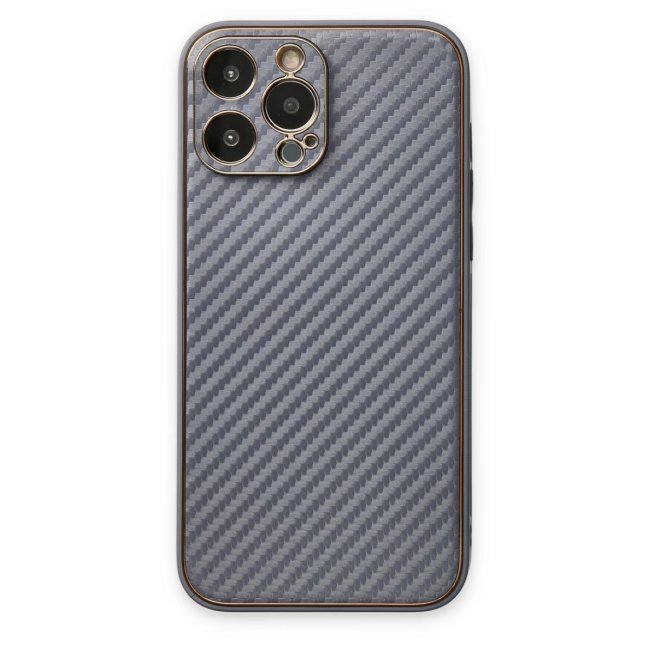 İphone 13 Pro Max Kılıf Coco Karbon Silikon - Gri