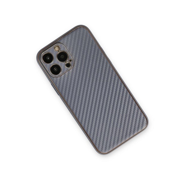 İphone 13 Pro Max Kılıf Coco Karbon Silikon - Gri