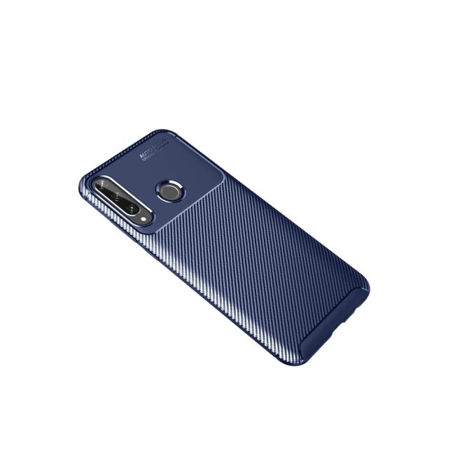 Huawei Y6p Kılıf Auto Focus Karbon Kapak - Lacivert