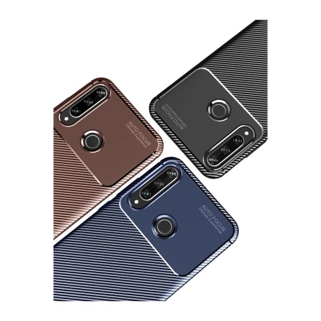 Huawei Y6p Kılıf Auto Focus Karbon Kapak - Lacivert