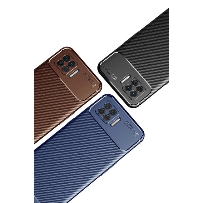 Oppo A73 Kılıf Auto Focus Karbon Kapak - Siyah