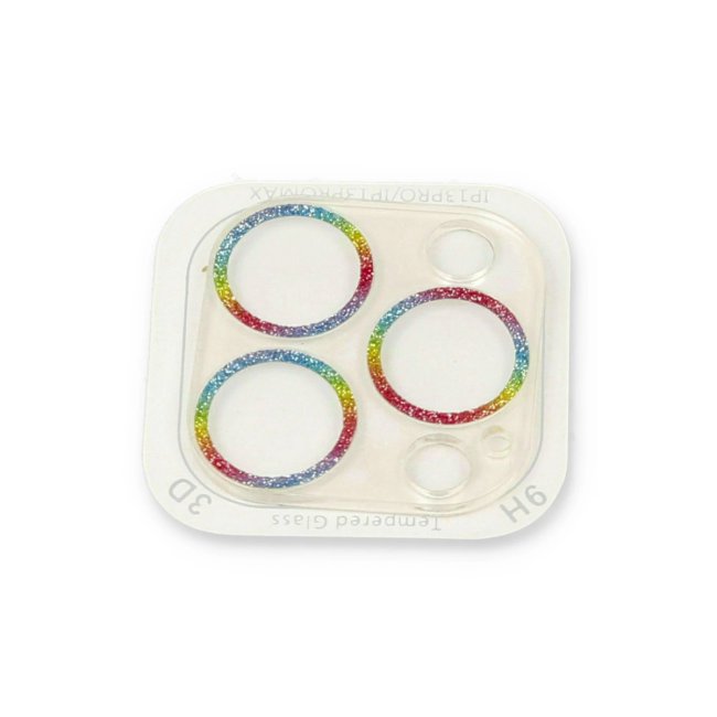 İphone 13 Pro Max Shine Kamera Lens Koruma Cam - Rainbow