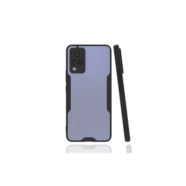 Vivo V21 Kılıf Platin Silikon - Siyah