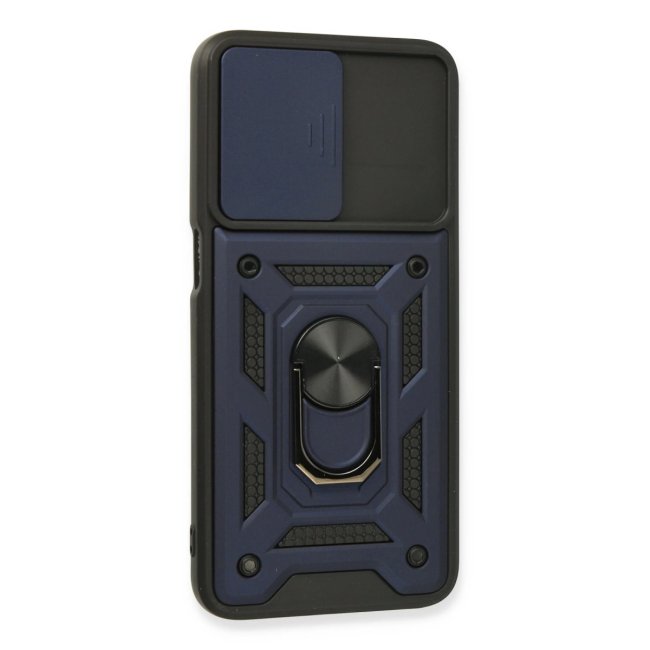 Oppo A16 Kılıf Pars Lens Yüzüklü Silikon - Lacivert