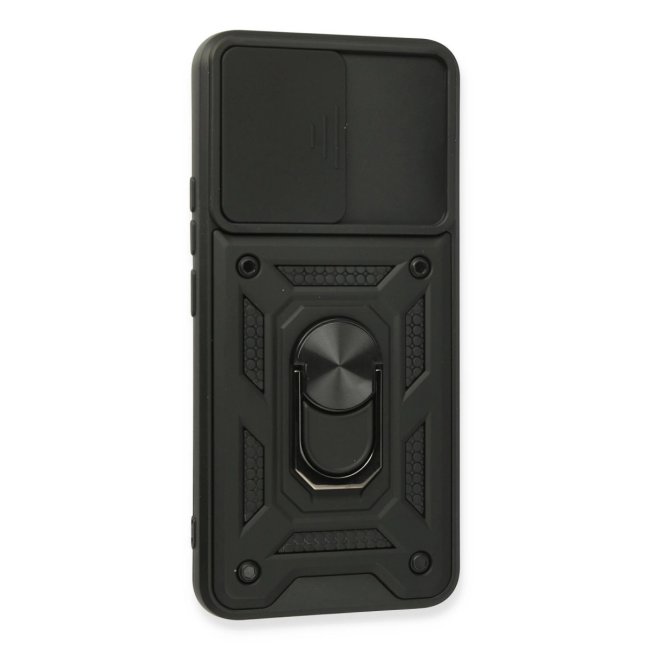 Realme 8 Kılıf Pars Lens Yüzüklü Silikon - Siyah