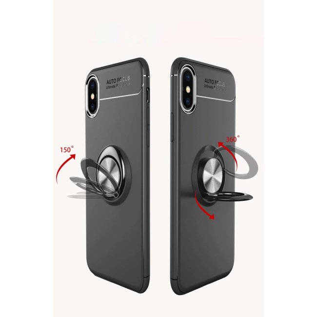 İphone Xs Max Kılıf Range Yüzüklü Silikon - Mavi