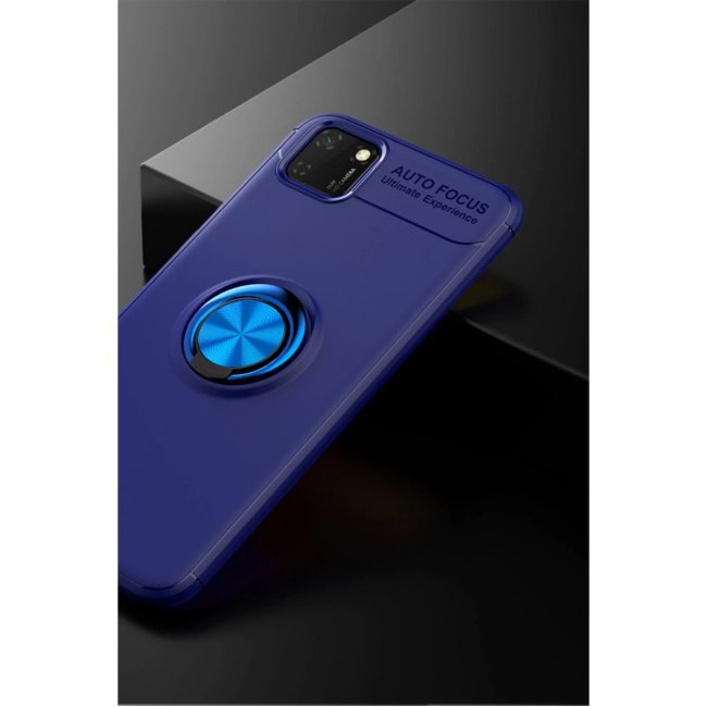 Huawei Y5p Kılıf Range Yüzüklü Silikon - Mavi