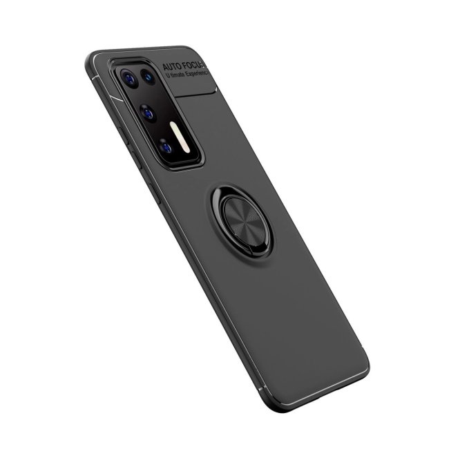 Huawei P40 Kılıf Range Yüzüklü Silikon - Siyah
