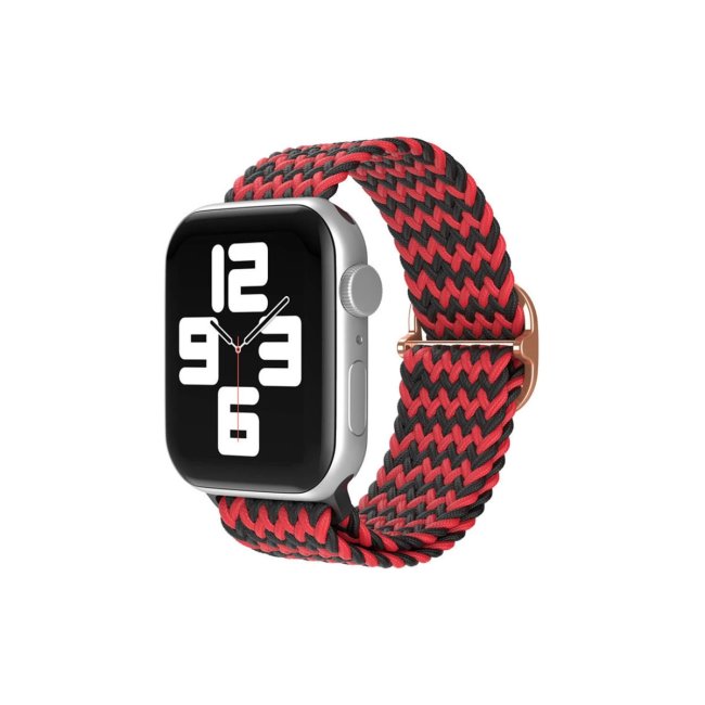 Apple Watch 38mm Kordon - Zigzag Kırmızı-siyah