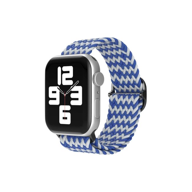 Apple Watch 38mm Kordon - Zigzag Beyaz-mavi