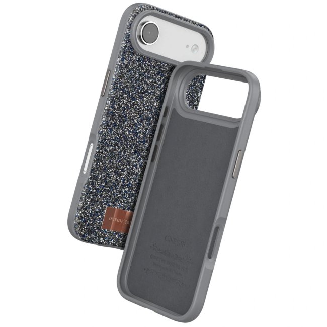 Onegif Apple İphone 17 Air Bright Simli Kapak - Gümüş