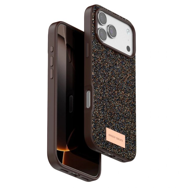 Onegif Apple İphone 17 Pro Max Bright Simli Kapak - Gold