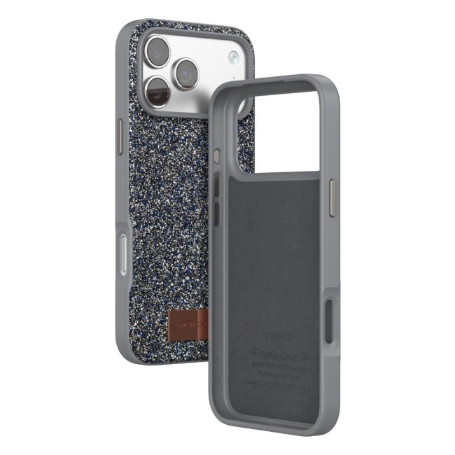 Onegif Apple İphone 17 Pro Max Bright Simli Kapak - Gümüş