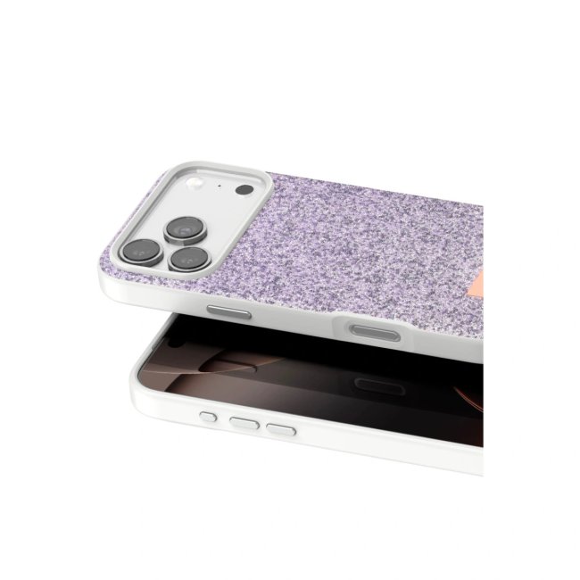 Onegif Apple İphone 17 Pro Bright Simli Kapak - Lila