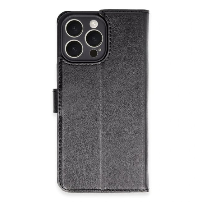 İphone 16 Pro Max Kılıf Trend S Plus Kapaklı Kılıf - Siyah