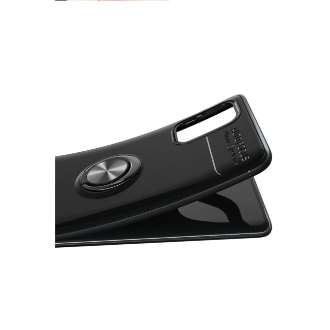 Samsung Galaxy M31s Kılıf Range Yüzüklü Silikon - Siyah-kırmızı