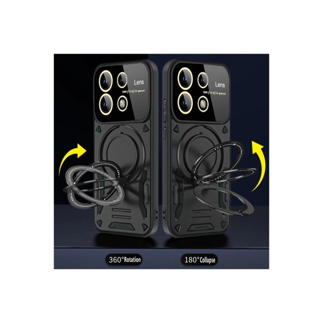 Xiaomi Redmi Note 13 Pro 5g Kılıf Joy Lens Standlı Kapak - Siyah