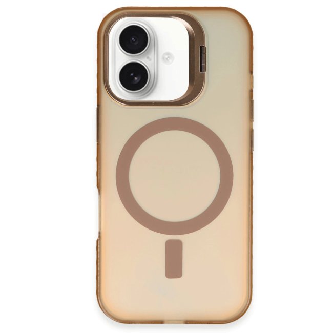 İphone 16 Plus Kılıf Primera Magsafe Standlı Kapak - Gold