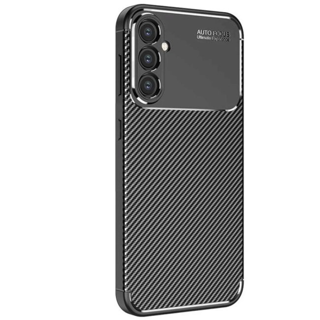 Samsung Galaxy S25 Kılıf Auto Focus Karbon Kapak - Siyah