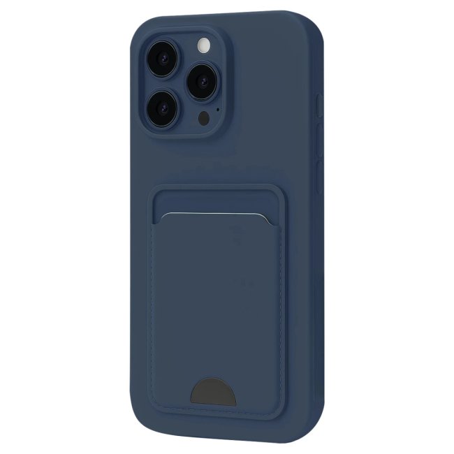 İphone 16 Pro Kılıf Kelvin Kartvizitli Silikon - Lacivert