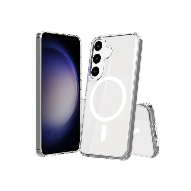Samsung Galaxy S24 Plus Kılıf Magneticsafe Şeffaf Silikon - Şeffaf