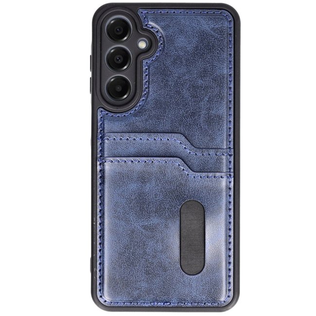 Samsung Galaxy S24 Fe Kılıf Sara Kartvizitli Deri Kılıf - Lacivert