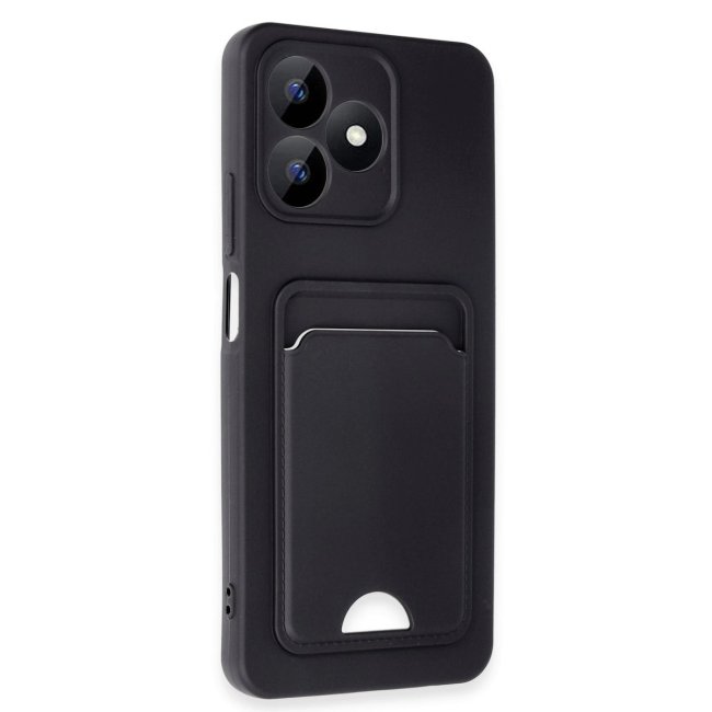 Realme Note 50 4g Kılıf Kelvin Kartvizitli Silikon - Siyah