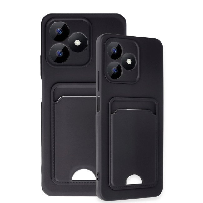 Realme Note 50 4g Kılıf Kelvin Kartvizitli Silikon - Siyah