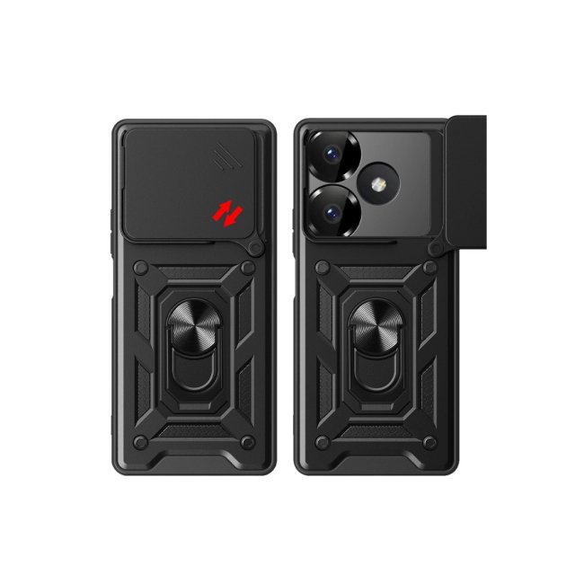 Xiaomi Redmi 13 4g Kılıf Pars Lens Yüzüklü Silikon - Kırmızı