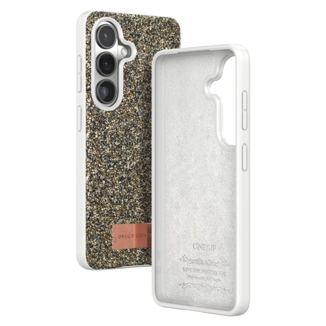 Onegif Samsung Galaxy S26 Bright Simli Kapak - Gold